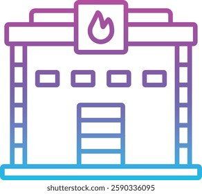 Fire Station vector icon. Can be used for printing, mobile and web applications.