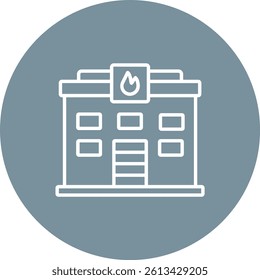 Fire Station vector icon. Can be used for printing, mobile and web applications.