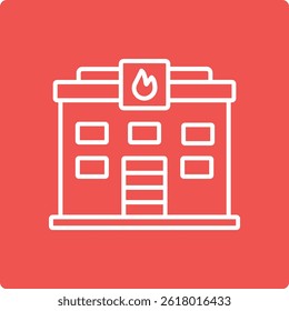 Fire Station vector icon. Can be used for printing, mobile and web applications.