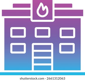 Fire Station vector icon. Can be used for printing, mobile and web applications.