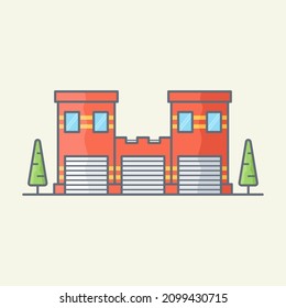 Icono de vector de estación de fuego