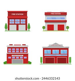 Fire stations illustrated in vector