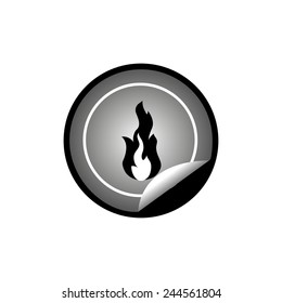 fire sticker badge