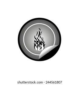 fire sticker badge