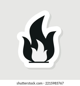 Feuer, Aufkleber einzeln auf weißem Hintergrund. Geräumige Vektorgrafik. Geeignet für Aufkleber-Druck, Vorlagen, Dekoration, Planer und Organisator. eps10