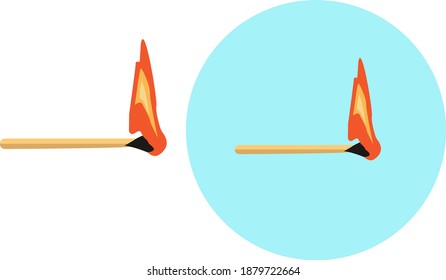 Fire sticks ,illustration, vector on white background.