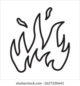 Fire stock icon outline vector