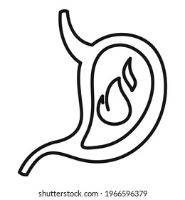 Fire stomach icon. Outline Fire stomach vector icon for web design isolated on white background