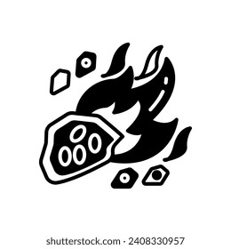 Fire Stone icon in vector. Illustration