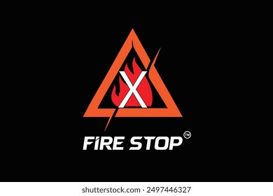 Logotipo de la obra de arte de la parada de fuego