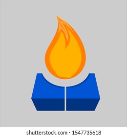 fire and stove for the stove, gas business logo