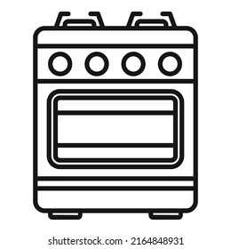 Fire stove icon outline vector. Burner pot. Oven pan