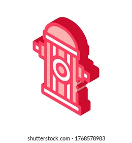 Fire Street Hydrant Icon Vector. Isometric Fire Street Hydrant sign. color isolated symbol illustration