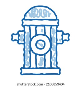 Fire Street Hydrant sketch icon vector. Hand drawn blue doodle line art Fire Street Hydrant sign. isolated symbol illustration