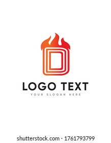 Fire style theme initial letter type D logo template, Vector logo for business and company identity 