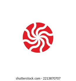 Fire, sun, circle geometric symbol simple logo vector