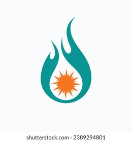 fire and sun logo, fire logo