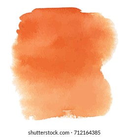 Fire or sunset colors watercolor vector background. Orange