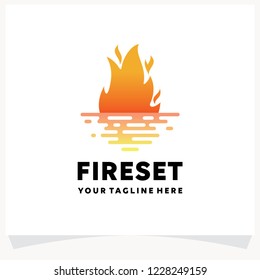 Fire Sunset Logo Design Template