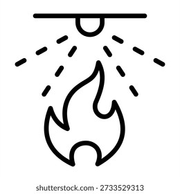 Fire Suppression Icon - Black Outline Icons Style For Emergency Management