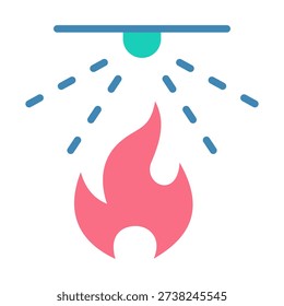 Fire Suppression Icon - Flat Color Icons For Emergency Management