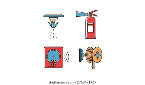 Fire Suppression System Line clean abstract vector
