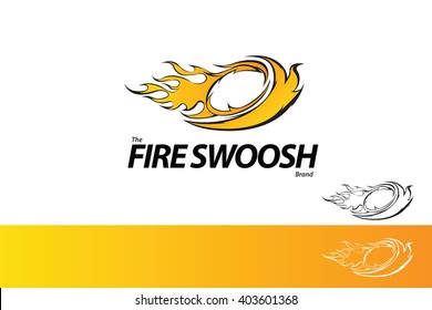 Fire Swoosh Abstract Symbol Branding Design ElementTemplate