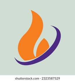 Fire in swoosh hvac logo