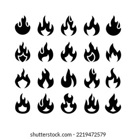 Fire symbol of Flame icon clipart collection set