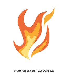 Fire symbol in flat style. Flame Illustration isolated on white background. Blaze vector illustration