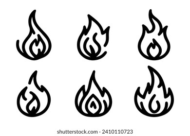 fire symbol icon on a white background.