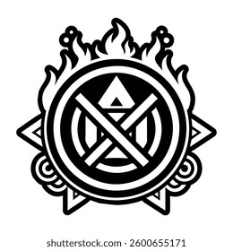 Fire symbol icon in solid style