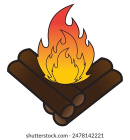 Fire symbol, icons. Campfire , Bonfire vector symbol. Fire icon, silhouette. Bonfire vector, icon, logo design on white background. Vector illustration of bonfire, campfire,