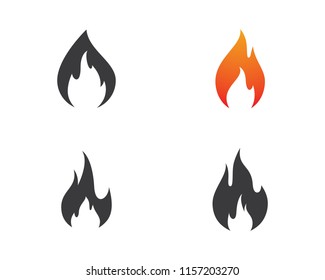 Flame Icon Set Fire Symbol Vector Stock Vector (Royalty Free ...