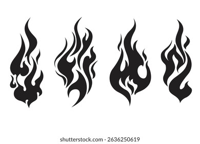 fire symbol illustration nice artistic tattoo decoration vector element 