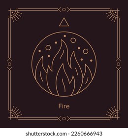 Símbolo de fuego de la naturaleza, uno de los cuatro elementos