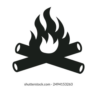 fire symbol silhouette. fire silhouette