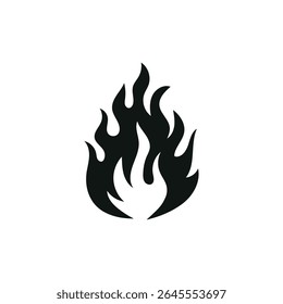 Feuersymbol Silhouette - Brennende Flamme Grafik