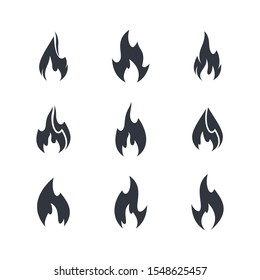 Fire Flames Logo Templates Icons Set Stock Vector (Royalty Free) 1660545592