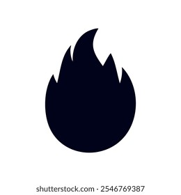 Fire symbol vector lit flame silhouette icon