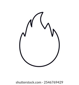 Fire symbol vector lit flame silhouette icon