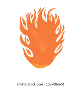 Fire symbol. Wildfire sign isolated on white background. Vector color illustartion.