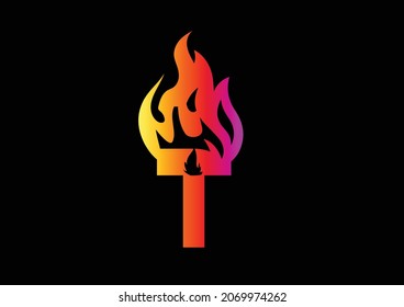 Fire T Letter Logo And Icon Design Template