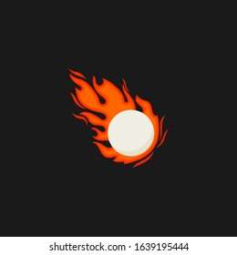 Fire Table Tennis (Ping-pong) ball vector illustration for template design