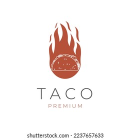 Fire Taco Vector Illustration Logo