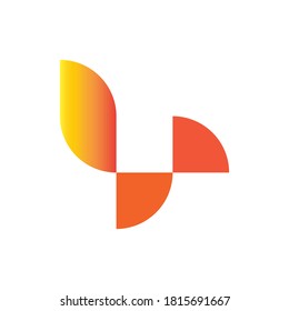 Fire tail silhouette logo design vector