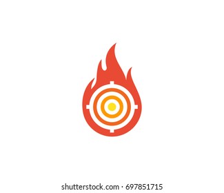 Fire Target Icon Logo Design Element