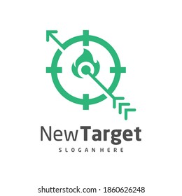 Fire Target logo vector template, Creative Target logo design concepts, Icon symbol, illustration