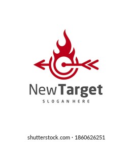 Fire Target logo vector template, Creative Target logo design concepts, Icon symbol, illustration