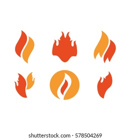 Fire tattoo vector. Fire flames tattoo set.